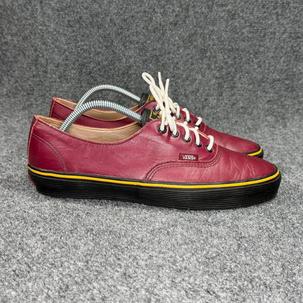 Vans x WTAPS Authentic 69 Sneakers Mens 9.5 Maroon Leather Vintage Retro Shoes